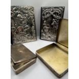 A pair of hallmarked silver cigarette cases, one with the 1953 coronation hallmark and engraved, (
