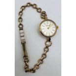 A Garrards 9ct gold ladies wristwatch with 9ct gold bracelet. Hallmarked for London 1968.
