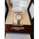 Longines La Grande Classique de Longines stainless steel and diamond ladies wristwatch. Model 45130,