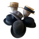 6 gentleman's hats to include 2 bowler hats (one marked sz7), one by Foster Brothers and one by Dunn