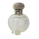 A late 19th century silver topped scent bottle by Mappin & Bros London, 1898. 12cm tall (1)