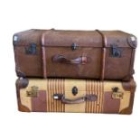 Two large vintage cases, early to mid 20th century (2) brown is 75x45x30 cm aprox