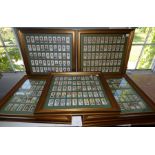 A collection of framed cigarette cards, cricketing. Players and Wills etc. Framed and Glazed (7)