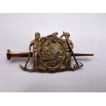 A 19th century State of Montana "Last Nail" World's fair brooch, inscribed with "Oro y plata" - "