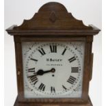 A Late Victorian Fusee Wall Clock, H.Bailey 175 Station street, Burton on 12" Square dial