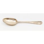 A Queen Anne Britannia standard silver Hanoverian spoon with rat tail, hallmarked by Benjamin