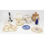 A collection of early to late 20th Century china and pottery items including Adams tea wares,