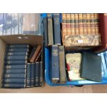 Collection of early to mid-20th century Books, including a leather-bound set, also Charles Dickens