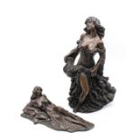 Two bronzed lady figures by John Letts