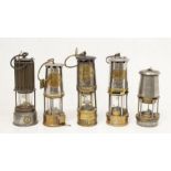 Five mining lamps