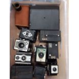Collection of vintage mid and earlier box cameras