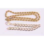 A 9ct gold curb link chain width approx 7mm, length approx 19cm, weight approx 16.9gms along with an