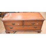 Reproduction Teak Blanket Box with front dummer drawers