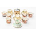Six Royal Crown Derby Old Japan coffee cans, cups and saucers, 9917 pattern x 3, coffee can and