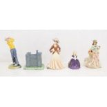 Two Royal Doulton Figures i.e. Teeing off Affection, Beswick Bunratty Castle and Regency Figures