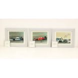 Formula 1: A collection of three signed, framed and glazed photographs, comprising: Jean Alesi,