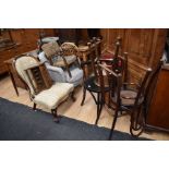 A collection of chairs - three early 20th Century bentwood chair, a mid 20th Century child's