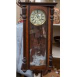 Late 19th Century mahogany Vienna wall clock with two weights