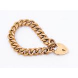 A Victorian 9ct rose gold curb link bracelet, comprising plain and textured links, width approx