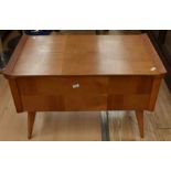 A 1960s teak sewing box