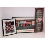 Formula 1: A collection of assorted Formula 1 framed memorabilia to include: Red October by Gerald