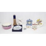 Collection of miscellaneous Staffordshire pottery items including Beswick, Sylvac, Wedgwood, early