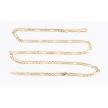 A 9ct gold Figaro chain, length approx 20'', width approx 3mm, weight approx 8.9gms  Further