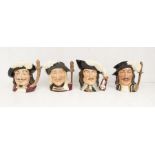 Four Royal Doulton Character Jugs unboxed named Athos, Porthos, Aramis & D'Artagnan. Date: 20th