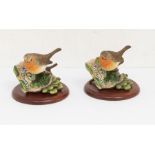 Two boxed Border Fine Art robins