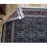 Large blue ground 20th century carpet wool on cotton Hereke Yun region 410cm x 300cm - floral