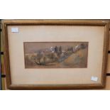 A collection of paintings to include Derbyshire artist GM Hind, W Young Spencer, an early etching