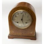 Edwardian Mahogany Domed 8 day mantle clock, Arabic numerals