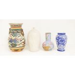 A collection of four 20th Century vases, Chinese, Japanese through to Greek examples