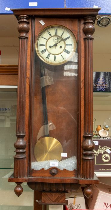 Late 19th Century mahogany Vienna two weight 8 day wall clock