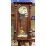 Late 19th Century mahogany Vienna two weight 8 day wall clock