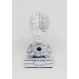 Medical Interest: a  mid 19th Century Staffordshire Phrenology head inkwell, impressed to front ' By