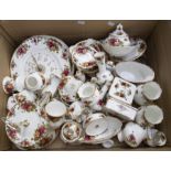 Collection of Royal Albert Old Country Rose china wares including vases, trinket, pots, cups,