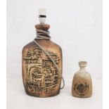 A Cornish studio pottery lamp; and a studio pottery vase (2)