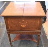 Edwardian-style inlaid mahogany hostess drinks table by Finnigan's of Manchester Condition: loss