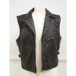 A Harley Davidson waistcoat with a new type of stud for the 1970 embroidered letter with the date of