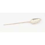 A mid to late 18th Century silver mote spoon, hallmarked with partial maker's mark in script,