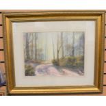 Two large Nigel Price watercolours depicting woodland scenes and deer, signed l r, 34 x 47cm