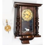Vienna wall clock of small proportion. 2 train spring-driven movement. 2 piece 6 inch dial.