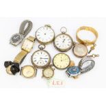 A collection of pocket watches and pocket watches, including a 9ct gold Trebex gents vintage watch