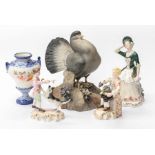 Collection of early to mid 20th Century Royal Crown Derby figures including Pigeon, Vanity,