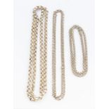 A silver belcher chain, width approx 5mm, length approx 30'',  weight approx 2.64ozt along with A