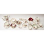 Collection of Royal Crown Derby bone china tea wares, including late 19th century Posie, Royal
