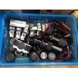 Collection of Canon automatic cameras with mixed selection of lenses, 20th century