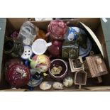 Collection of mixed ceramics to include 70s kitchen items, christening bowl, resin figures, new