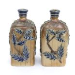 A pair of Fulham Pottery Charles Bailey stoneware decanters comprising Scotch Whisky and Gin. The
